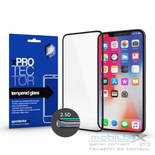 XPRO™ Tempered Glass Full 2.5D fekete 0.33 kijelzővédő üveg / üvegfólia Apple Iphone Xr / 11 készülékhez