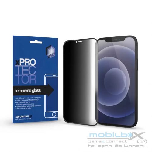 XPRO™ Tempered Glass 0.33 Full 3D Black FG PRIVACY kijelzővédő üveg / üvegfólia Apple iPhone 13 / 13 Pro / 14 készülékhez