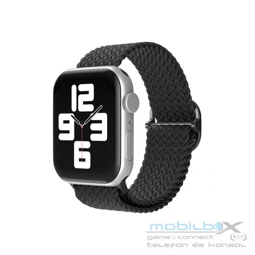 XPRO™ Apple Watch szőtt szövet körpánt Fekete 42mm/44mm/45mm/49mm