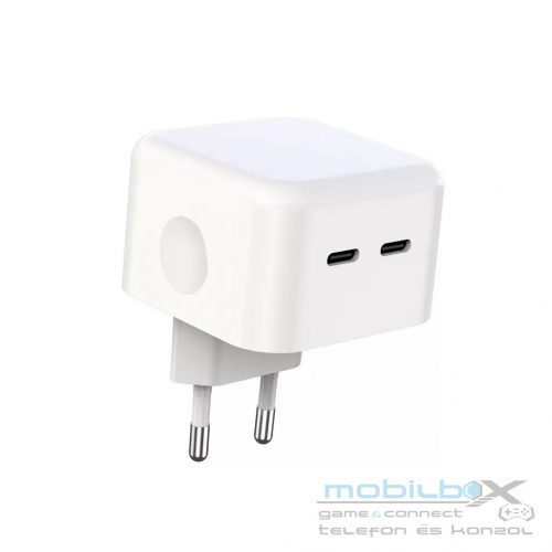 XO L02 PD35W Hálózati Töltő adapter 2*USB-C fehér