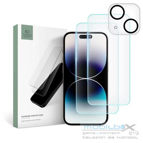 Tech-Protect Supreme Tempered Glass Set Apple iPhone 15 Plus készülékhez