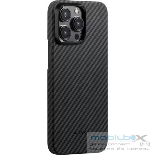 Pitaka MagEZ Case 4 Black / Grey Twill 1500D Apple iPhone 15 Pro készülékhez - MagSafe rögzítéssel