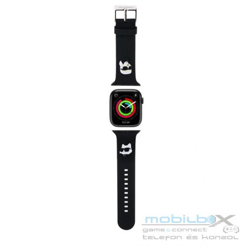 Karl Lagerfeld óraszíj fekete KLAWMSLKCNK Apple Watch 38mm / 40mm / 41mm