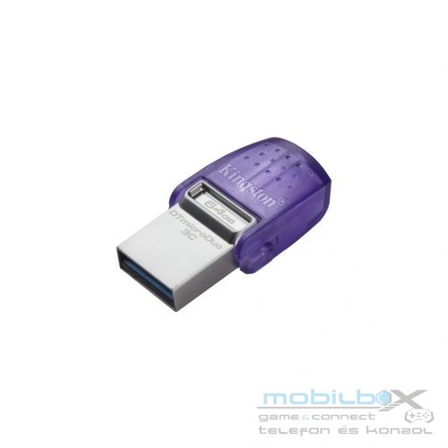 Kingston DataTraveler microDuo 3C 64 GB USB 3.2 Type C OTG Pendrive - Lila - 200 MB/s Olvasási sebesség