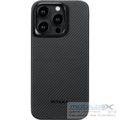   Pitaka MagEZ Case 4 Black / Grey Twill 600D Apple iPhone 15 Pro készülékhez - MagSafe rögzítéssel