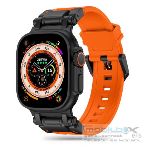  Tech-Protect DELTA PRO óraszíj Narancs / Fekete, Apple Watch 42mm / 44mm / 45mm / 49mm készülékhez