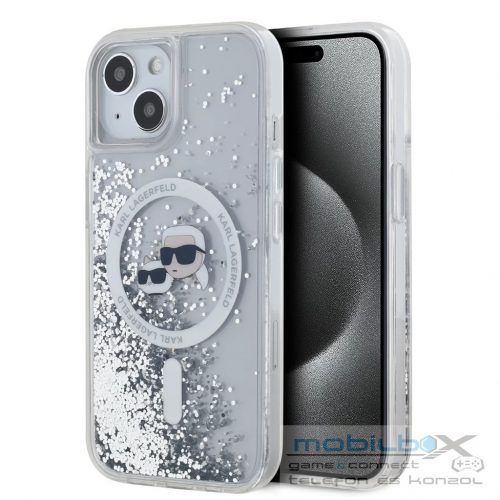 Karl Lagerfeld csillogós átlátszó tok KLHMP15SLGKCSGH Apple Iphone 15 készülékhez