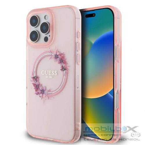 Guess tok Pink Apple iPhone 16 Pro készülékhez GUHMP16LHFWFCP