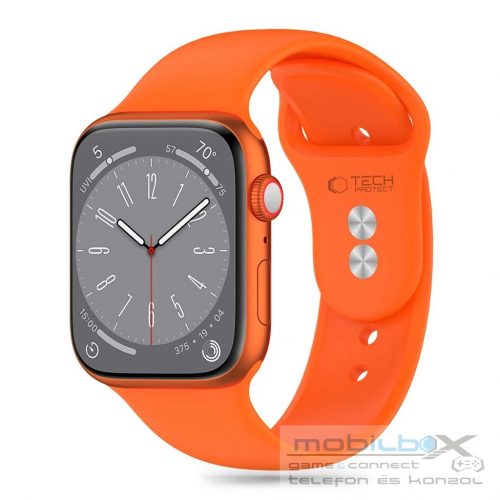 Tech-Protect SILICONE óraszíj narancssárga, Apple Watch 44mm / 45mm / 46mm / 49mm készülékhez