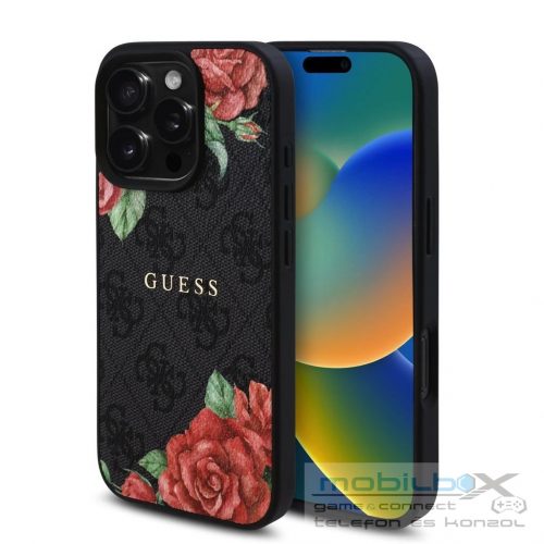 Guess tok fekete/virágmintás GUHMP16LP4ROPEMCK Apple iPhone 16 Pro készülékhez